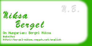 miksa bergel business card